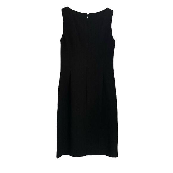 Ann Taylor V-Neck Sheath Dress Sleeveless 6 Black - Picture 6 of 6